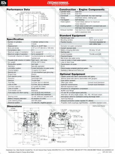 Marine westerbeke diesel engine 82b4