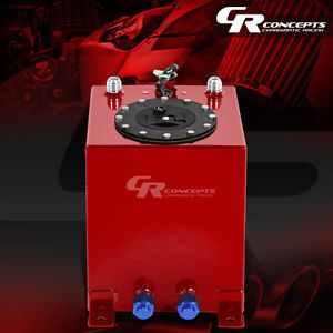2.5 gallon red coated aluminum racing/drifting fuel cell gas tank+level sender