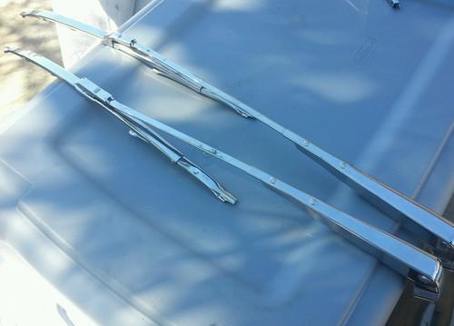 1959-1960 chevy impala polished original wiper arms blades 59 60