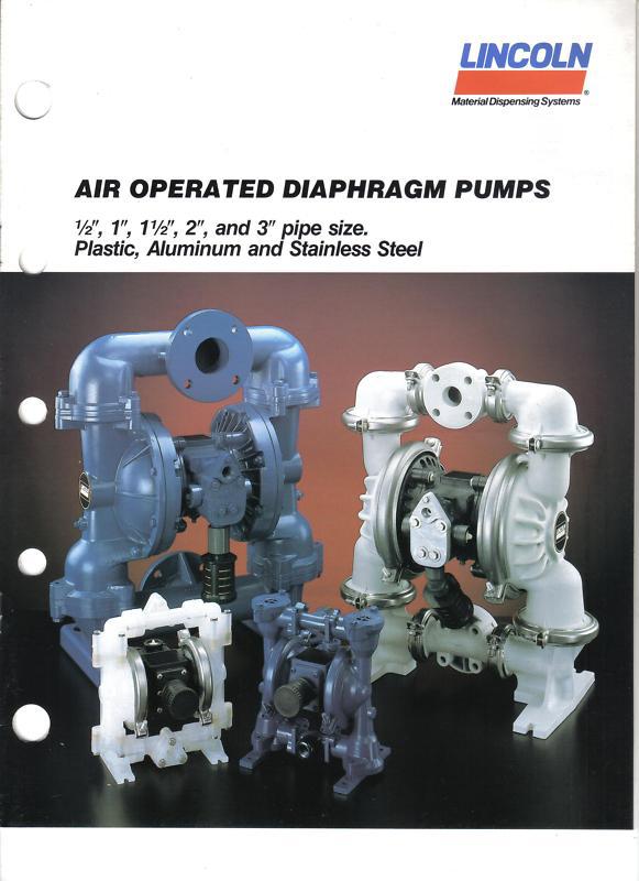 Lincoln st louis,mo lubricating air operated diaphragm pumps brochure 4 pages 89