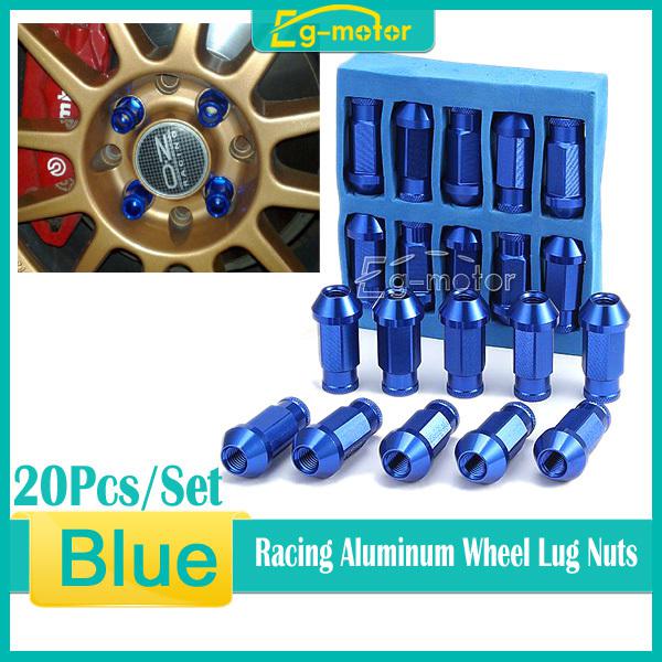 20x blue m12 x 1.5mm car racing wheel lug nuts aluminum for honda toyota ford