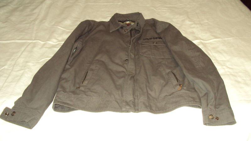 Harley davidson eagle jacket zipper snap front olive khaki rare!  