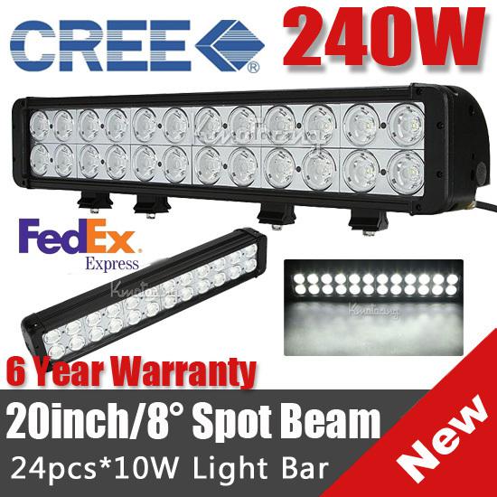 20inch 240w 24000lm spot beam cree led work light driving offroad pickup 24000lm
