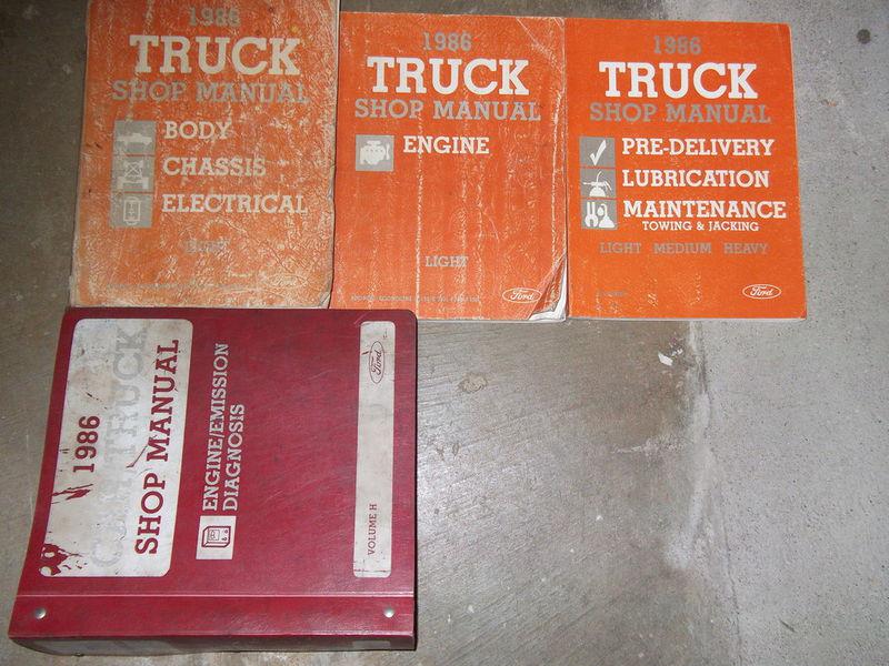 1986 ford f-150 250 350 bronco truck service manual set