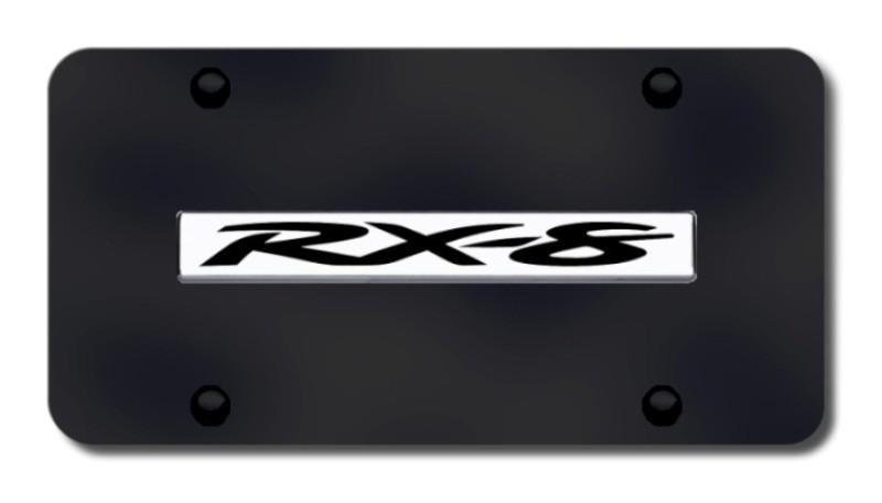 Mazda rx-8 name chrome on black license plate made in usa genuine