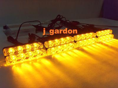 New 8 x 4 amber led light emergency light strobe light grill light jd84