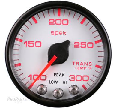 New spek pro 2 1/16"  trans temp gauge, white /black/silver