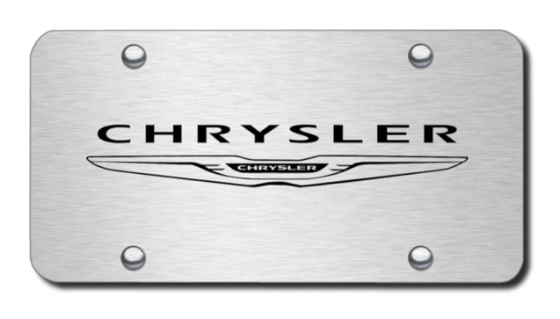 Chrysler  (new) name & logo laser etched stainless license plate made in usa ge
