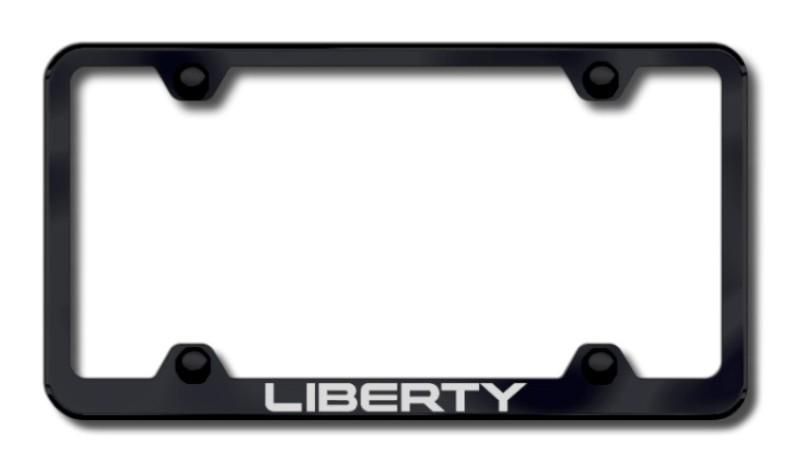 Chrysler liberty wide body laser etched license plate frame-black made in usa g