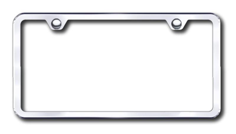 Chrome 2-hole slimline license plate frame -metal made in usa genuine
