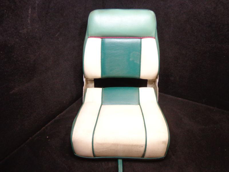 Green and white generation 3 folding pedestal bass boat seat #dr182