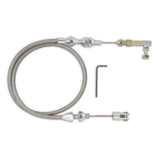 New lokar tcp-1000ht 24" polished stainless hi-tech throttle cable, u-cut-to-fit
