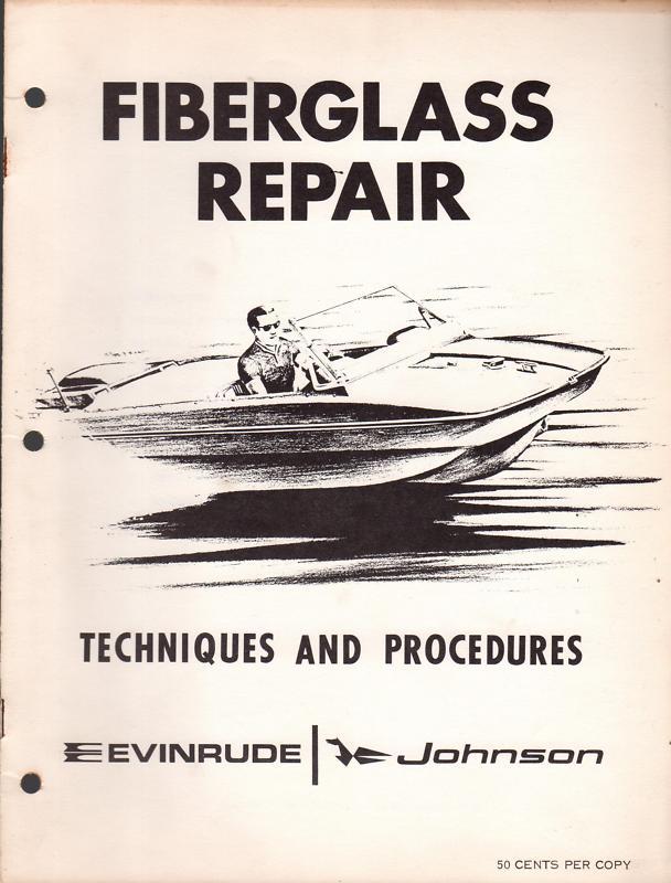 Vintage omc evinrude & johnson fiberglass repair manual printed 1966
