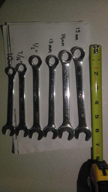 Lot of six mac combination wrenches