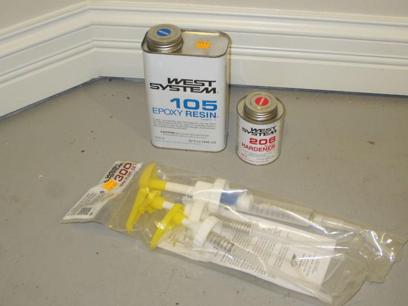 New west system epoxy kit , 105 resin, 206 (slow) hardner and pumps