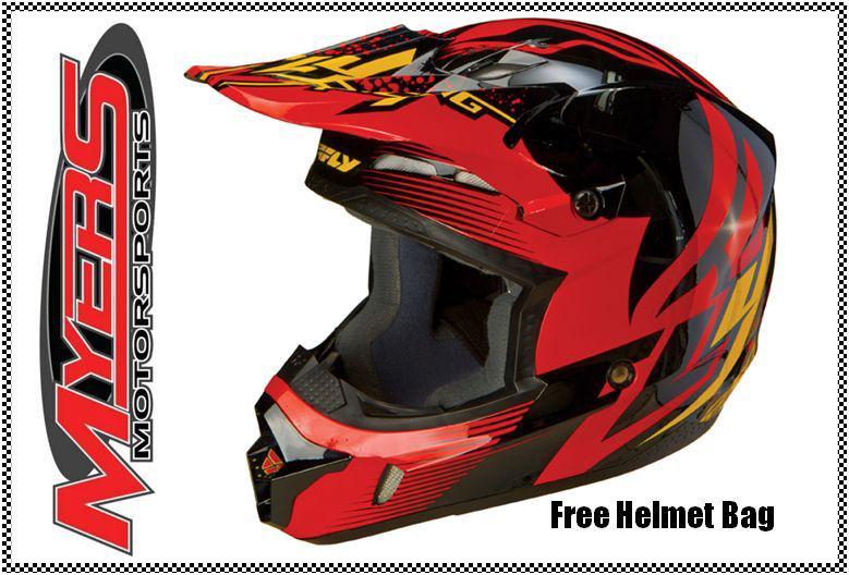 Fly kinetic inversion black red motocross motorcylce helmet dirt bike atv s