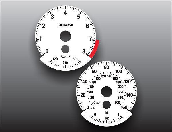 2007-2008 e90 e92 335i bmw 3 series instrument cluster white face gauges