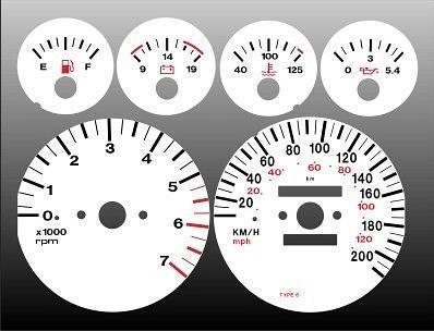 1992-1995 jeep grand cherokee metric kph instrument cluster white face gauges