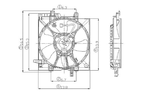 Replace su3115105 - 99-02 subaru forester radiator fan assembly oe style part