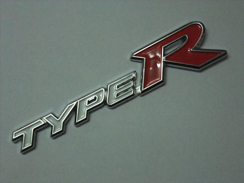 Type r typer chrome emblem trunk badge 3d white/red