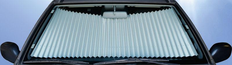 The shade pleated retractable windshield sunshade visor for auto, truck & suv