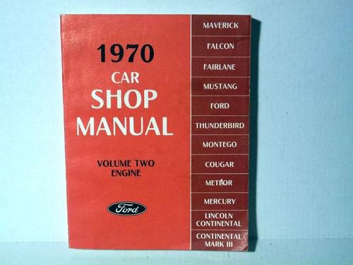 Vintage 1970 ford car shop service repair manual vol 2 engine mustang cougar mav