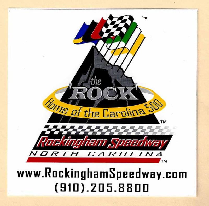 The rock rockingham speedway racing decals sticker 4 inches long size new