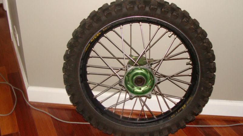 2005 crf 250r front and rear excel rims green hubs