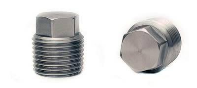 Perf stainless 1019 fitting external hex head plug 1/2" npt stainless natural ea