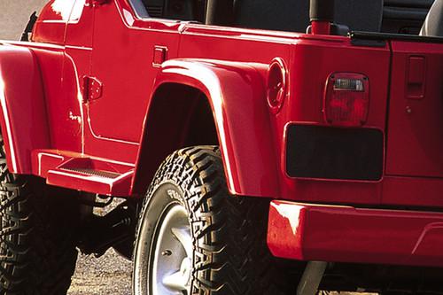 97-06 jeep wrangler rear, left fender extension traditional 1 pc suv