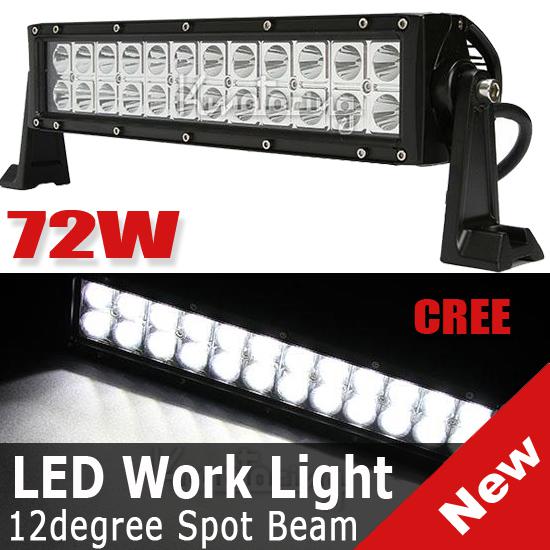 72w cree led spot work light offroad lamp car truck boat  suv jeep 4wd atv ute