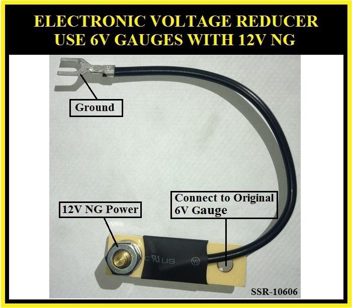 12 volt - 6 volt gauge reducers for vehicles converted to 12v use 6v gauges pg-1