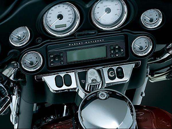 Kuryakyn 3783 chrome switch panel accent for 1996-2012 harley touring models
