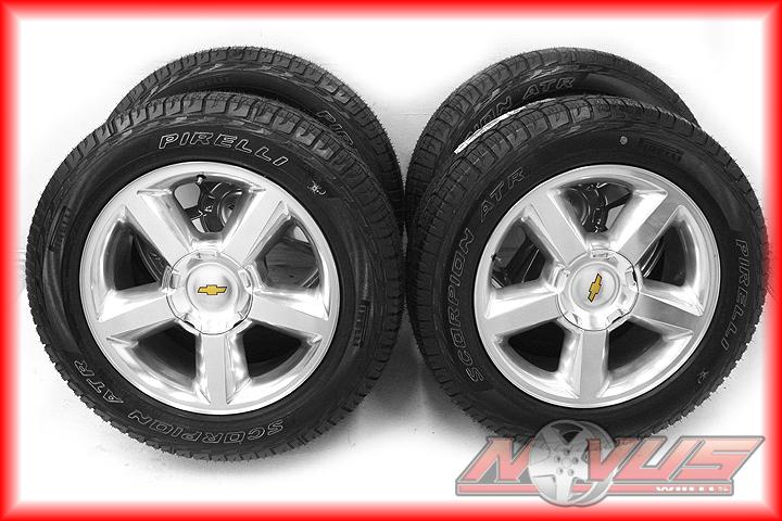 New 20" chevy tahoe ltz silverado polish oem wheels pirelli tires gmc yukon 18