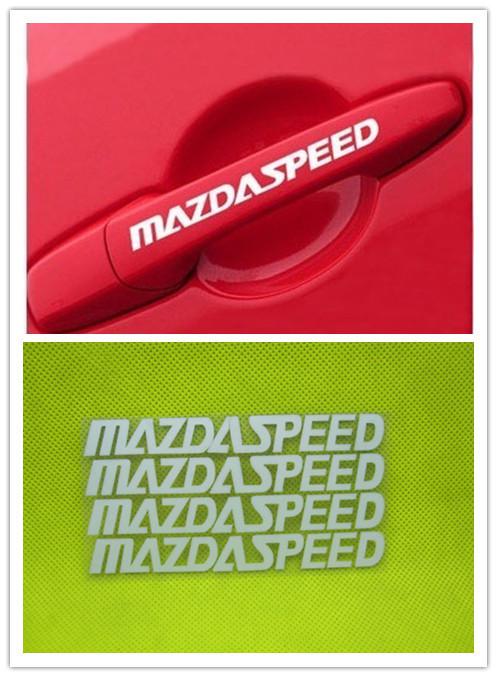 Mazda speed door handle logo badge emblem decal decoration car stickers white