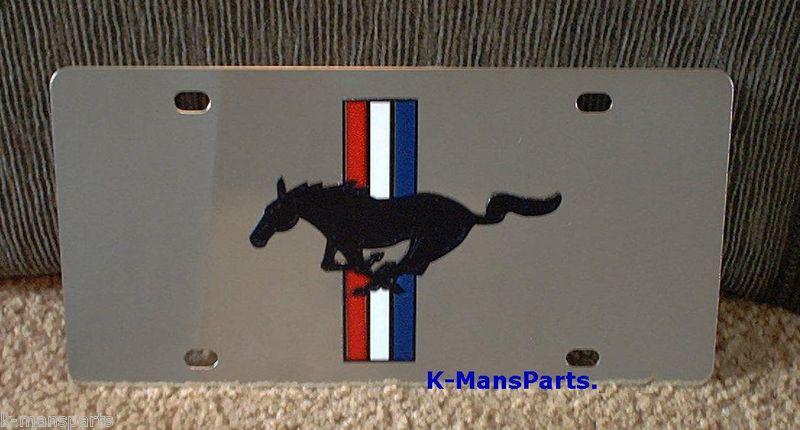 Ford mustang stainless steel vanity license plate tag retro 