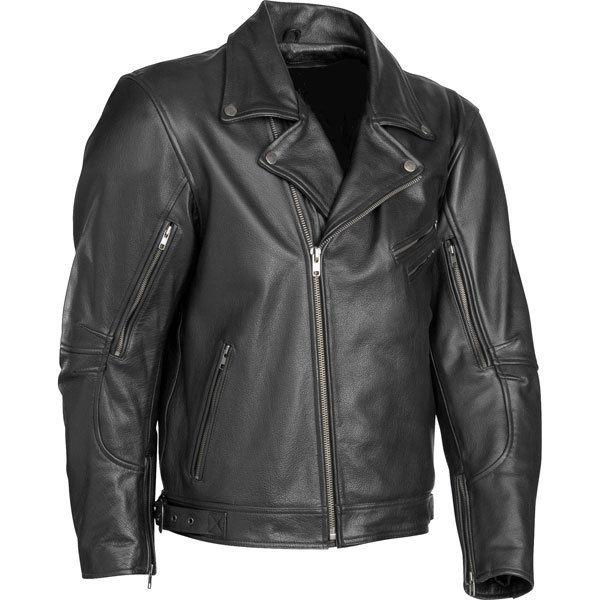 Black 46 river road caliber leather jacket