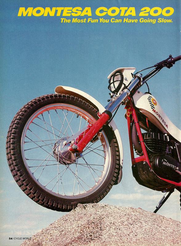 1982 montesa cota 200 motorcycle road test with dyno specs 5 pages trials