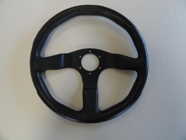 Momo black steering wheel 13 1/2" w/center 2 1/8" marine boat