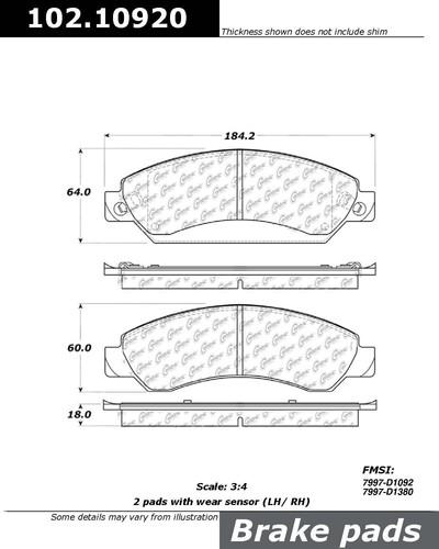 Centric 102.10920 brake pad or shoe, front-c-tek metallic brake pads