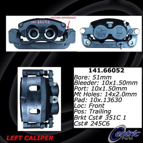 Centric 141.66052 front brake caliper-premium semi-loaded caliper-preferred