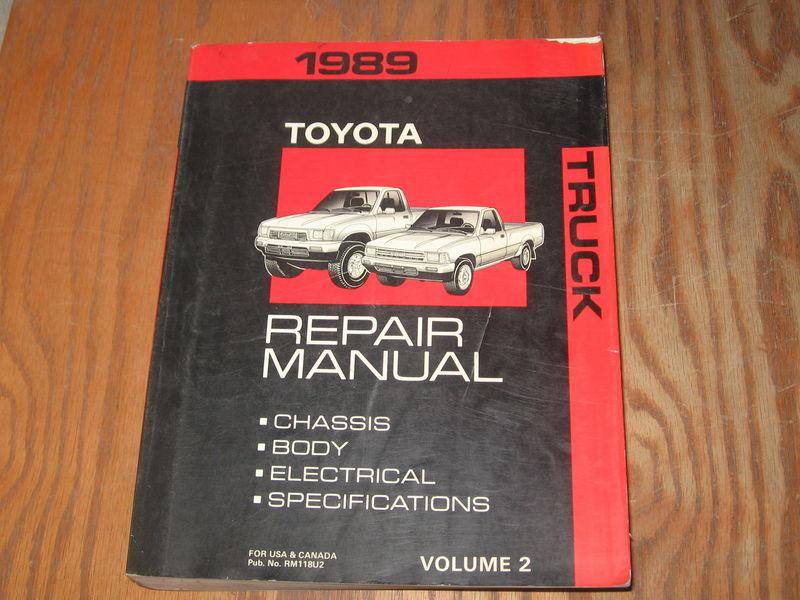 1989 toyota truck pickup factory shop service repair manual chassis body elect