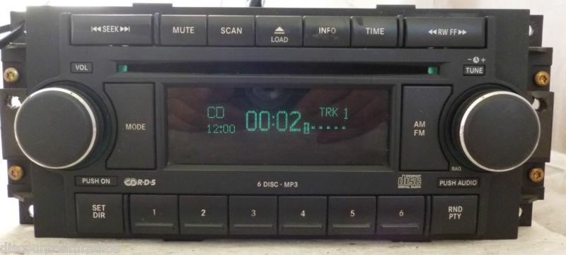 04-10 chrysler dodge jeep radio 6 disc cd mp3 player raq p05064072ad b