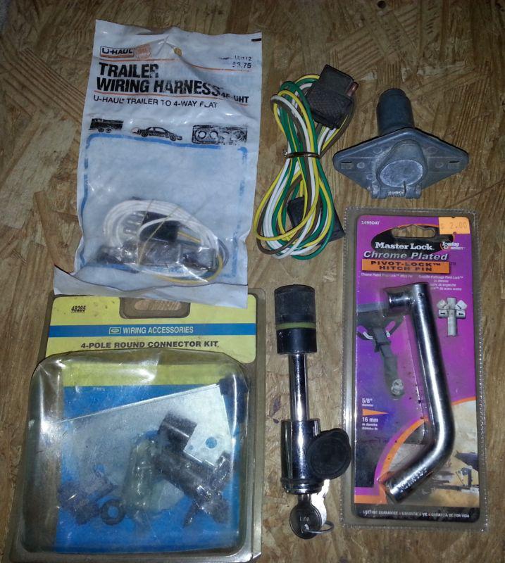  4 way and 6 way trailer plugs, wires, adapters and locks accessories