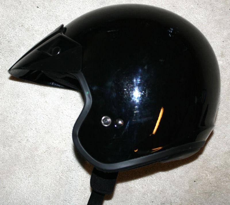 Fulmer af-255 open face motorcycle helmet w/visor medium m gloss black