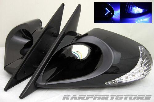 98-02 toyota corolla k6 side wing sport mirrors led blue arrow signal left/right