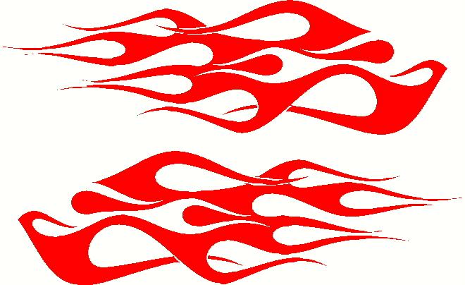 Motorcycle gas tank flames chopper bobber pinstripe vinyl decal sticker setof2