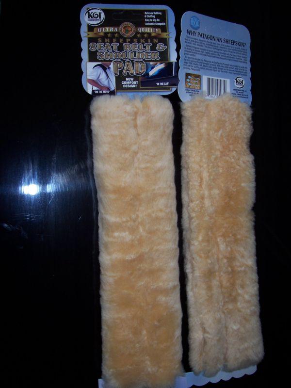  blonde patagonian sheepskin (pair)  fleece seat belt covers & shoulder pads