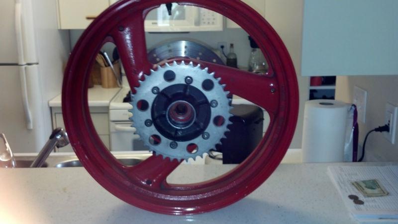 Fzr rear wheel sprocket and disc nice condition minor scratches no chips 