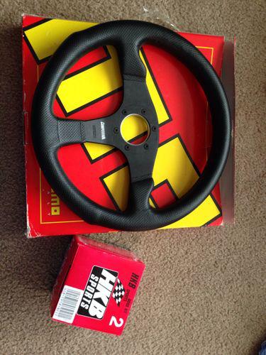 350mm momo competition steering wheel with brand new hkb sport steering boss